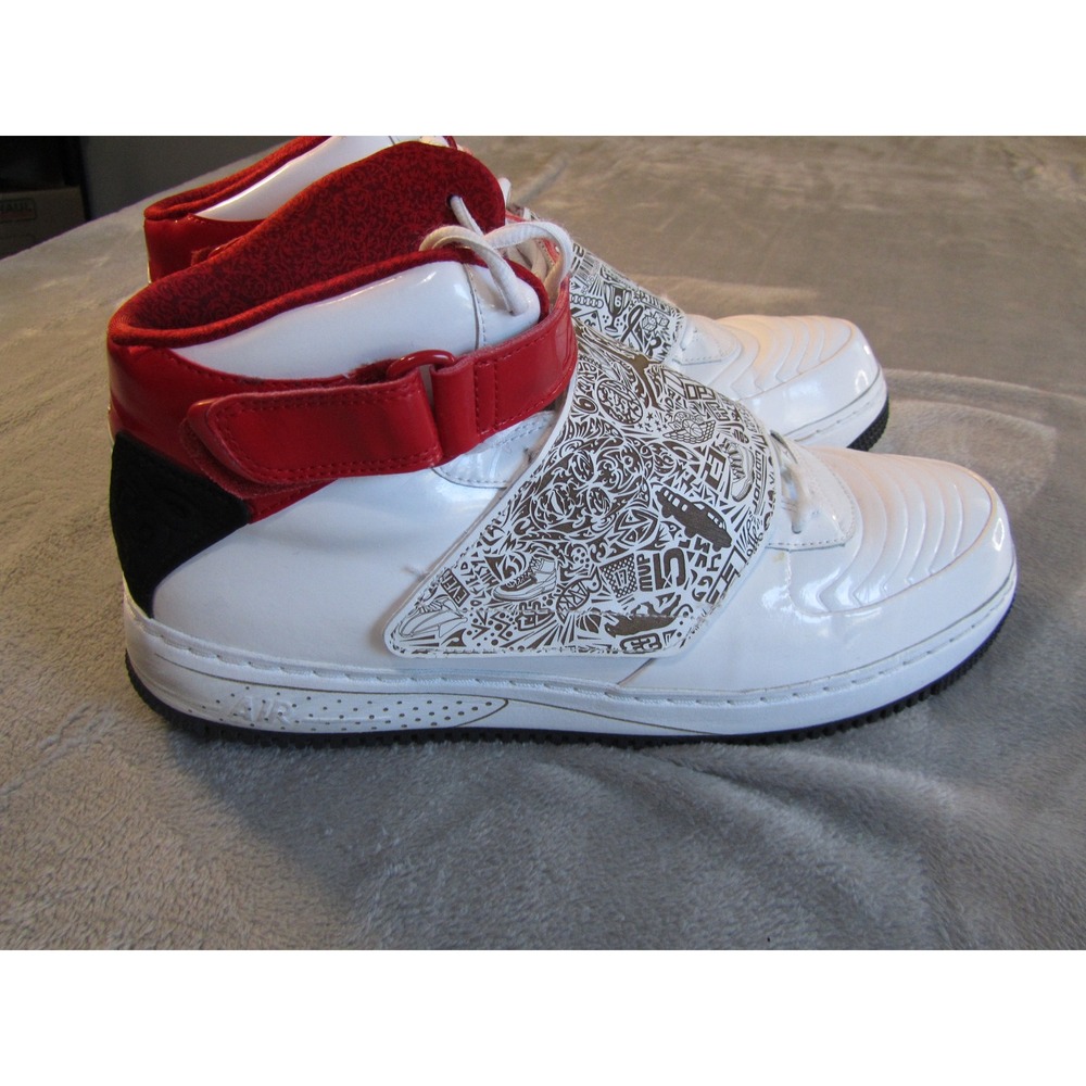 Jordan AJF 20 Fusion White Varsity Red Black Laser Strap 331823-101 Men High Top - Picture 5 of 12